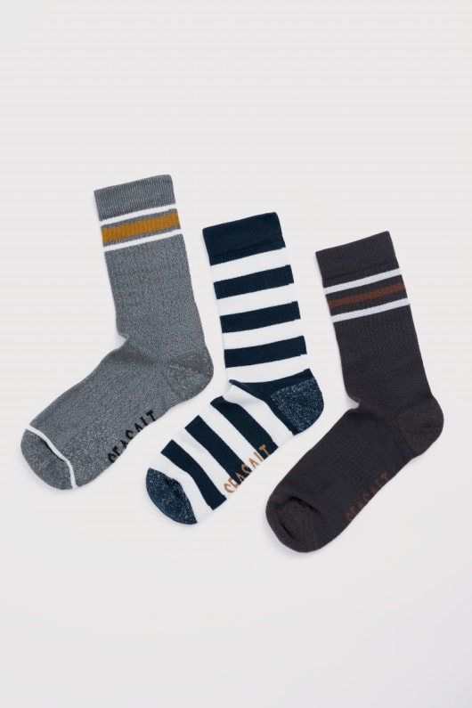 Gift Box of 3 Men’s Cushioned Crew Socks with Organic Cotton
