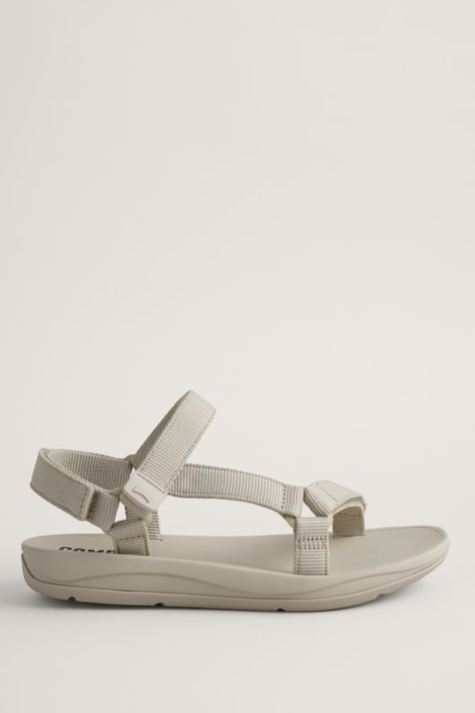Camper Grey Strapped Flat Sandals