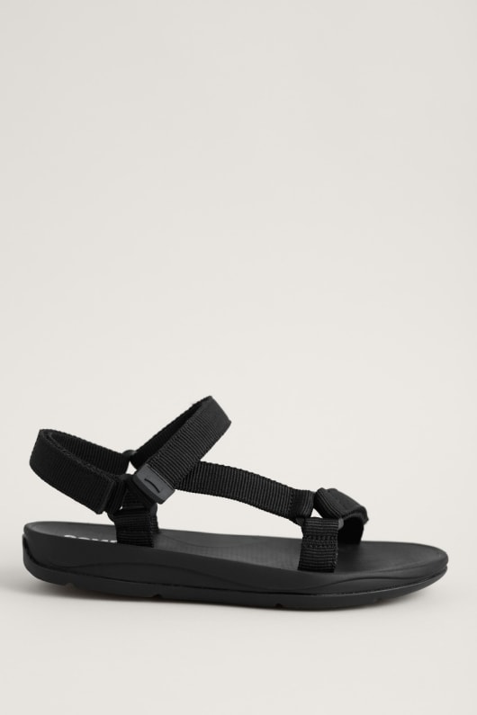 Camper Black Strapped Flat Sandals
