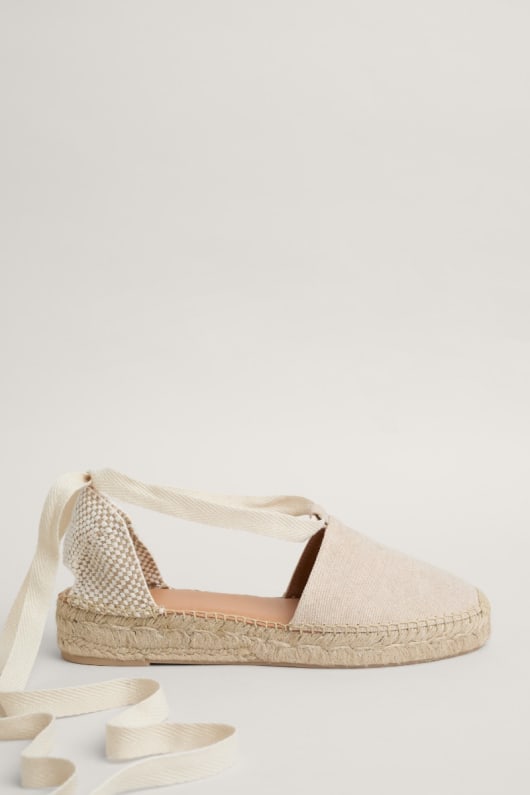 Fern Path Ankle Tie Cotton Espadrilles