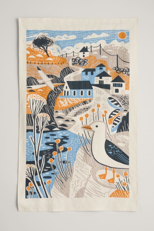 Organic Cotton Hand-printed Tea Towel