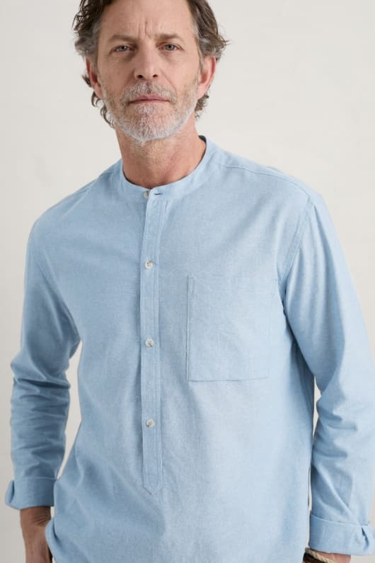 Grandad collar dress shirt discount