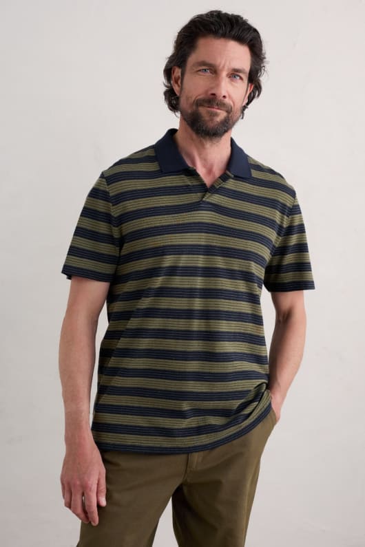 Men's Rudder Striped Jersey Polo