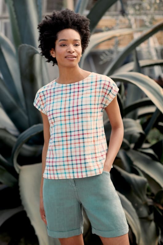 Trendine Hills Checked Top