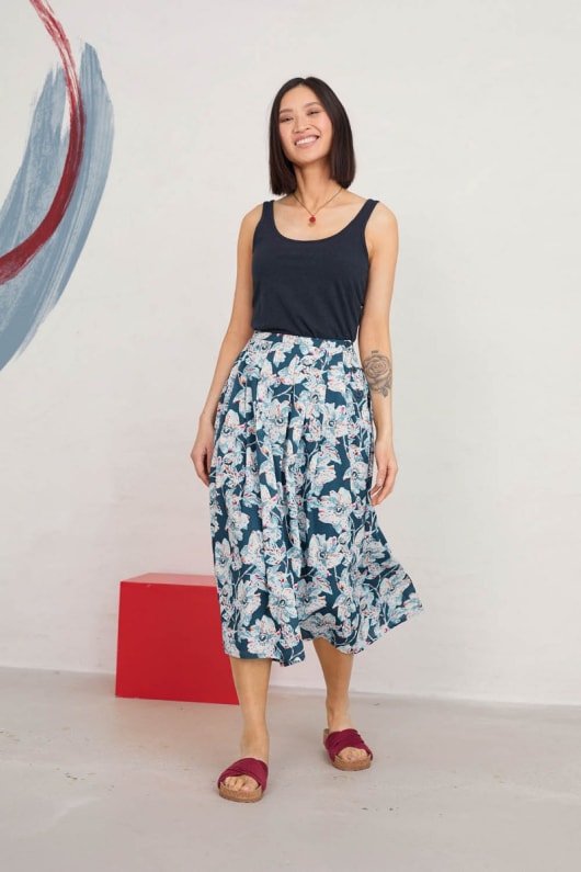 Found Photo Midi Skirt