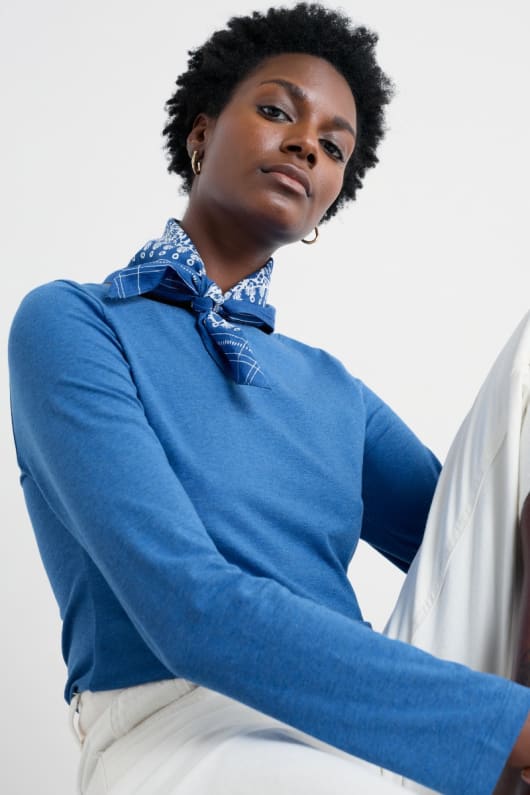 Easel Long Sleeve Top in GOTS-Certified Organic Cotton Jersey