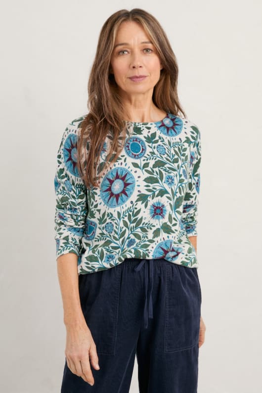 Penberth Organic Cotton Printed Jumper