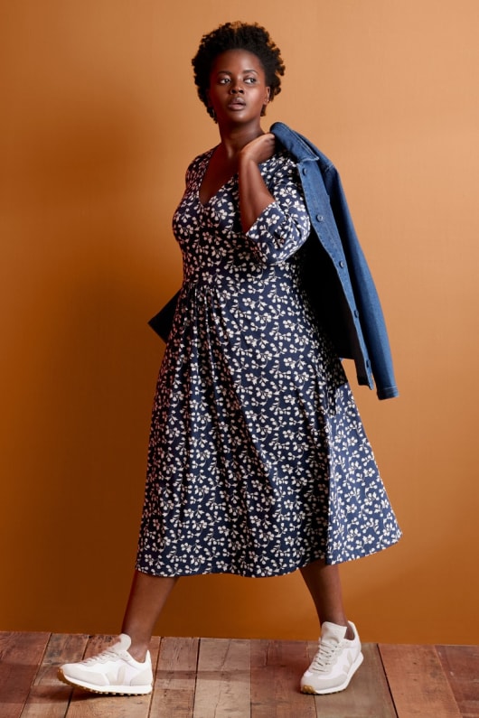 Rose House Midi Dress in GOTS-Certified Organic Cotton Jersey
