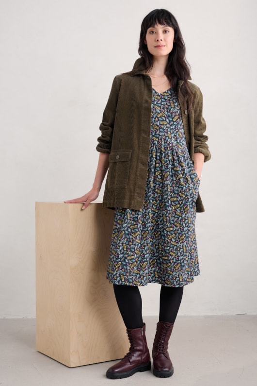 Brush Drawing Dress in GOTS-Certified Organic Cotton Jersey