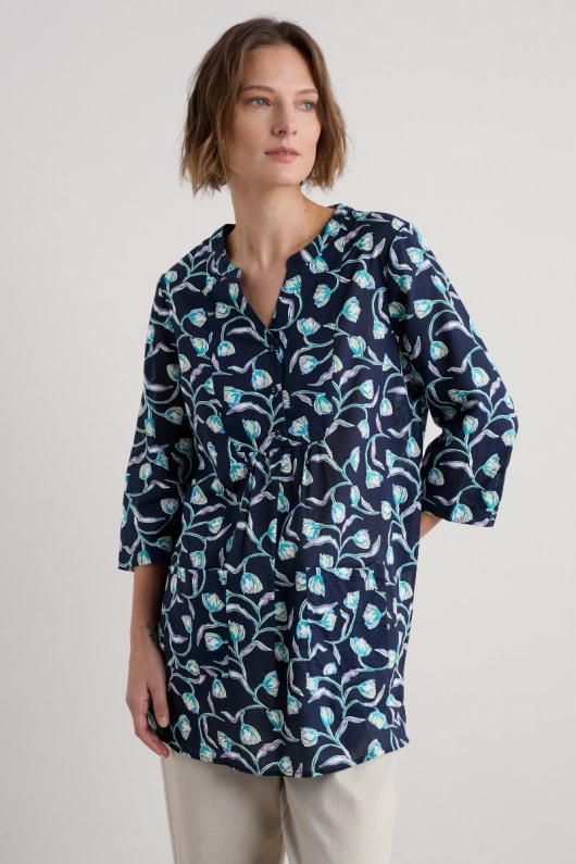 Aventurier Printed Tunic in GOTS-Certified Organic Cotton Voile