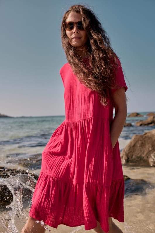 Pebble Comb Double Cloth Dress