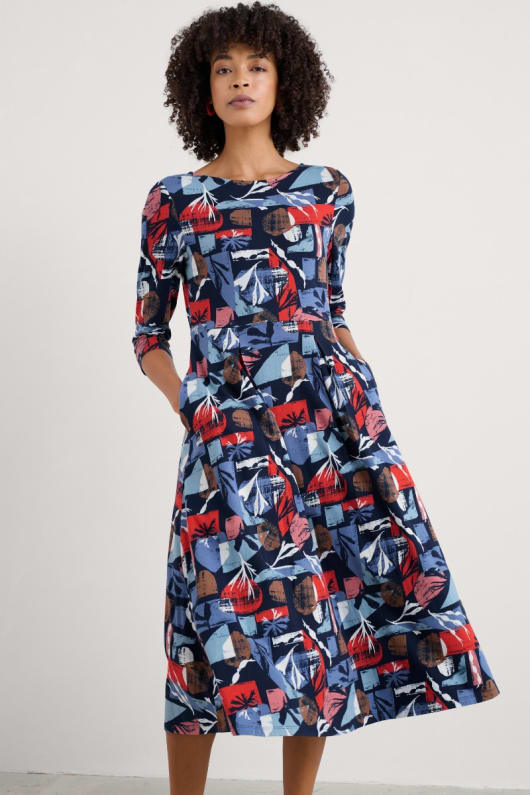Wild Bouquet 3/4 Sleeve Midi Dress