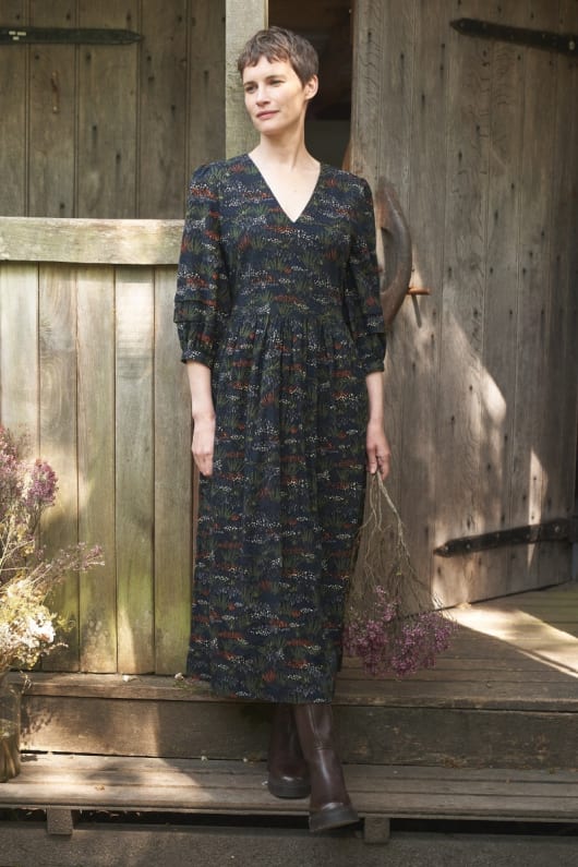 Sea Line Printed V neck Midi Dress Seasalt Cornwall