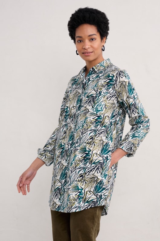 Waterworn Longline Shirt in GOTS-Certified Organic Cotton