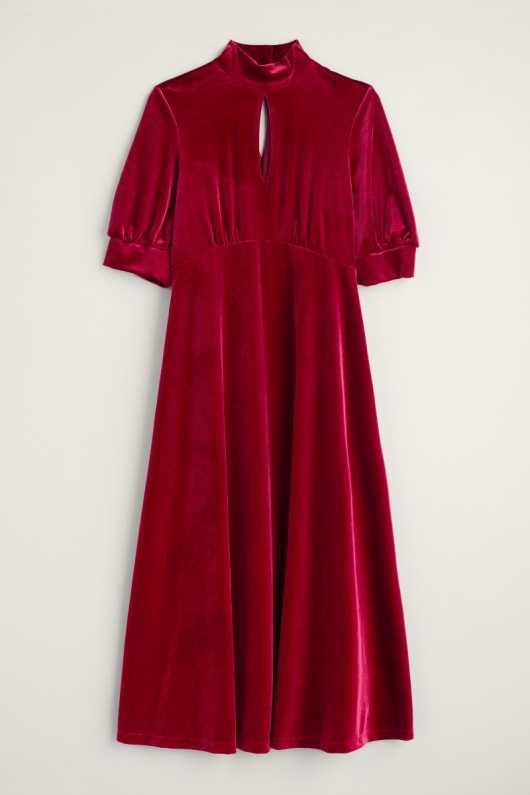 Four Lanes Empire Line Velvet Dress Seasalt Cornwall