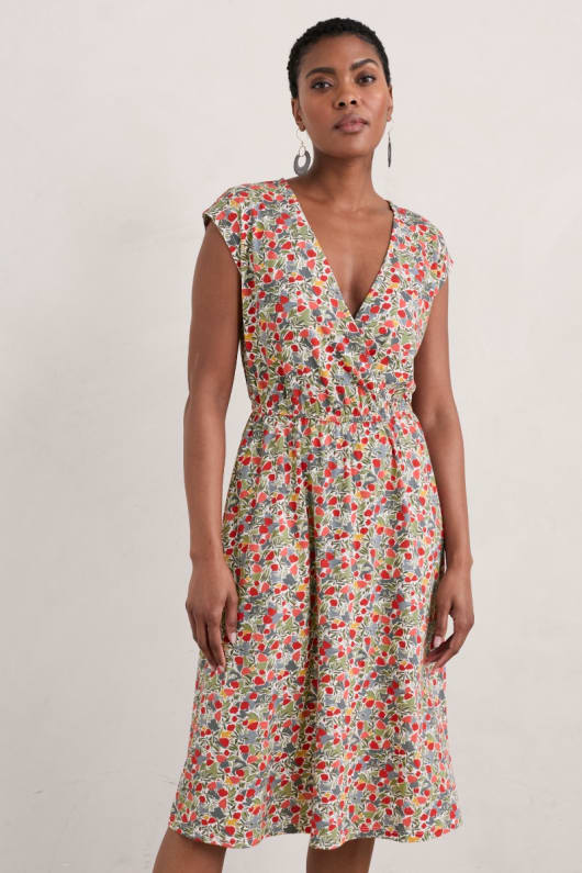Faye Sleeveless Mock Wrap Dress Jersey Summer Dress Seasalt Cornwall