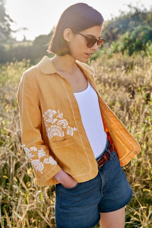 Embroidered summer jacket hotsell