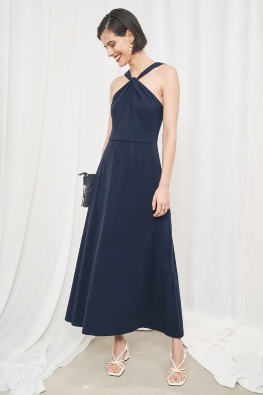 Faraway Sea Halter Neck Maxi Dress