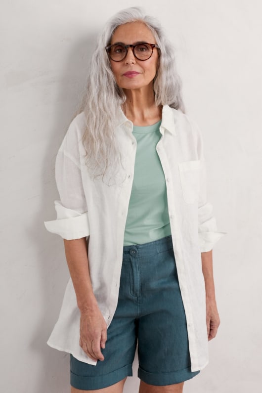 Beach Road Longline Summer Linen Shirt Seasalt Cornwall