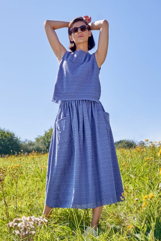 Deep Woods Broderie Skirt