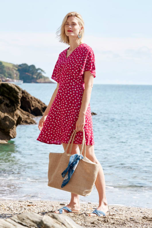 Wilsey Summer Dress Flared Sleeve Empire Line Style Seasalt Cornwall