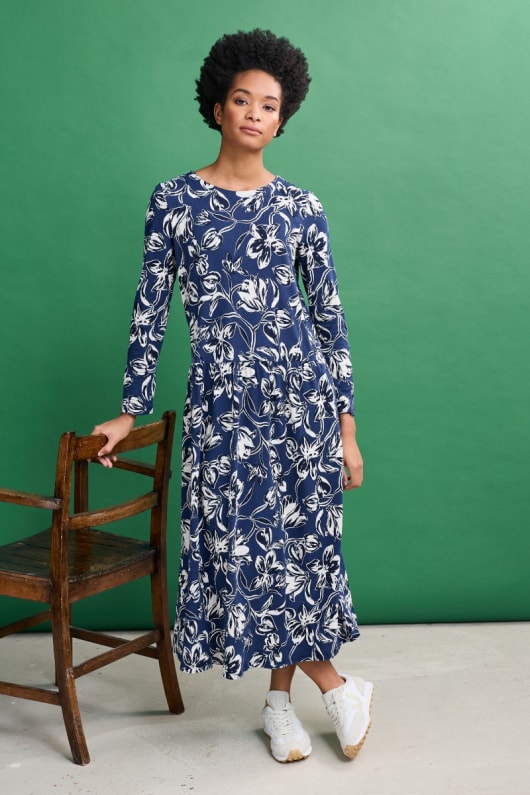 Cladonia Long Sleeve Jersey Dress Seasalt Cornwall