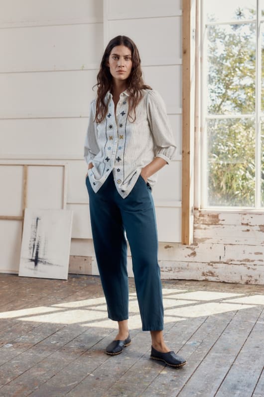 Vow Cave Tapered Trousers in GOTS-Certified Organic Cotton