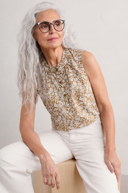Flower Fields Sleeveless Top