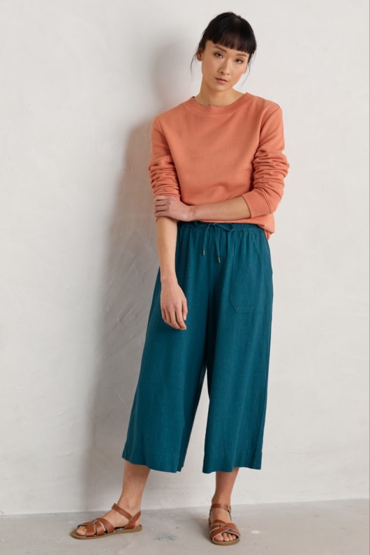 Sea Heart Linen Blend Culottes