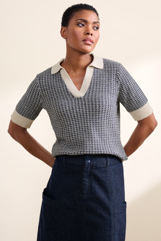 Reed Bunting Knitted Top in GOTS-Certified Organic Cotton