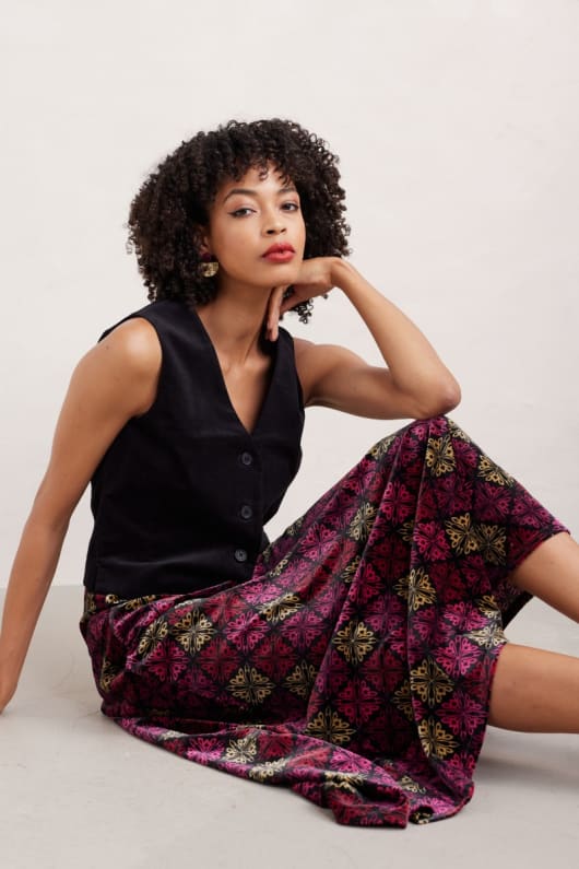 Long cotton jersey skirt top