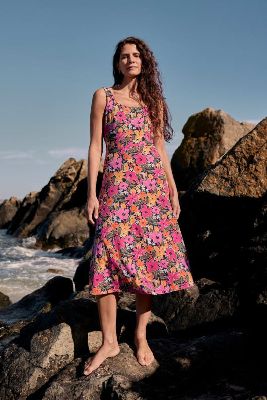 Sun Gleam Jersey Midi Dress