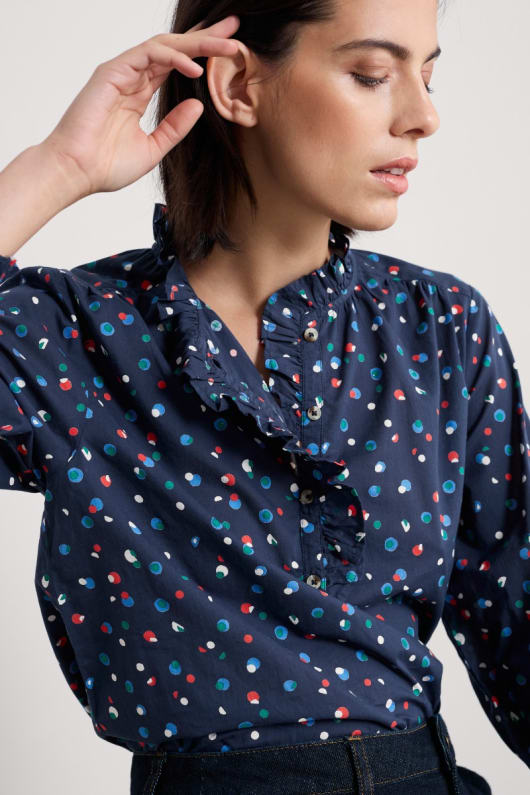 Twining Printed Blouse in GOTS-Certified Organic Cotton