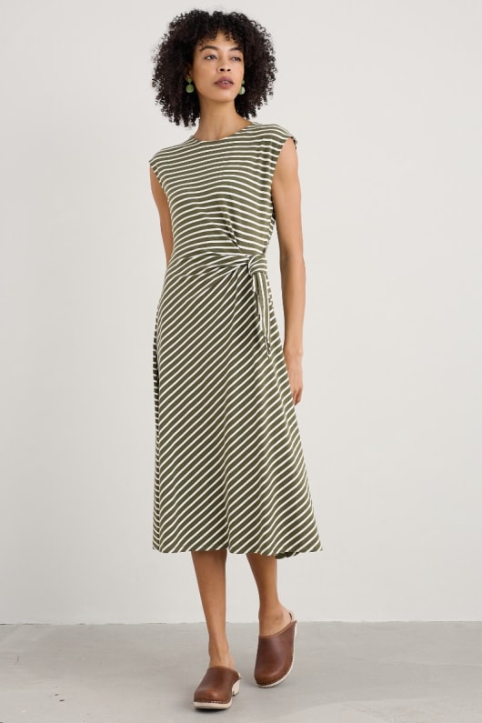 Fettling Jersey Tie Detail Midi Dress