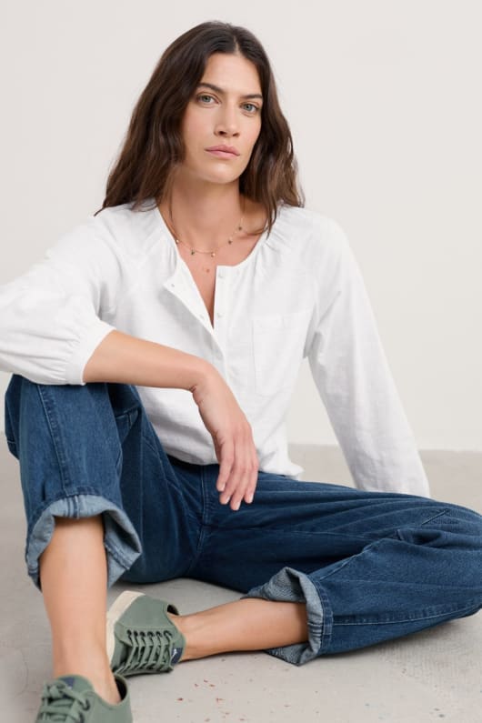 Mallow Button Through Jersey Top