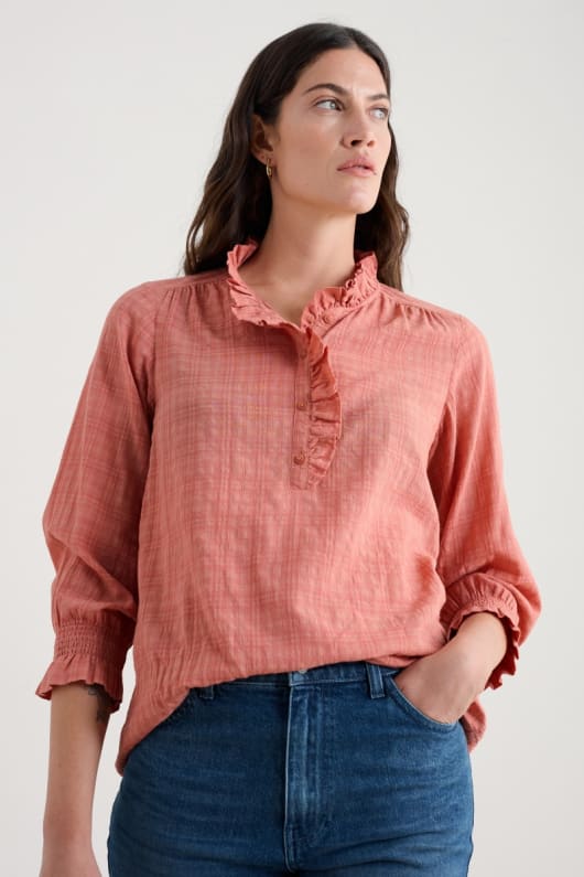 Feather Star Checked Top