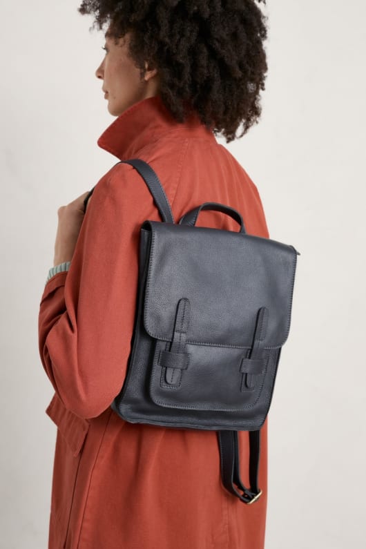 Penarven Leather Satchel Backpack Seasalt Cornwall