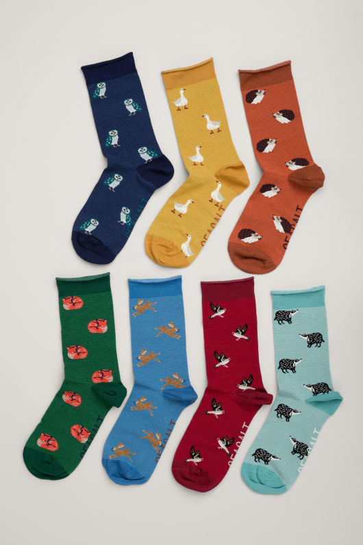 Gift Box of 7 Women's Wildlife Sailor Socks Model Image
