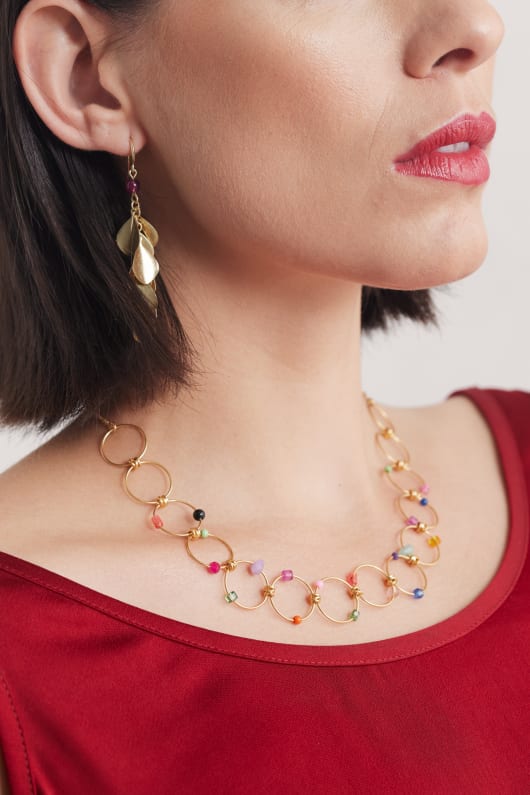 Linked hoop necklace online