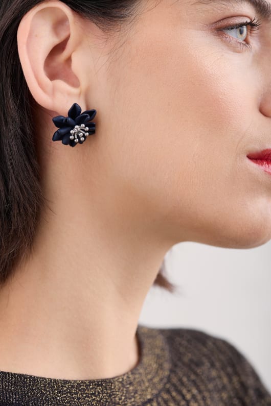 Guinea Flower Stud Earrings Image