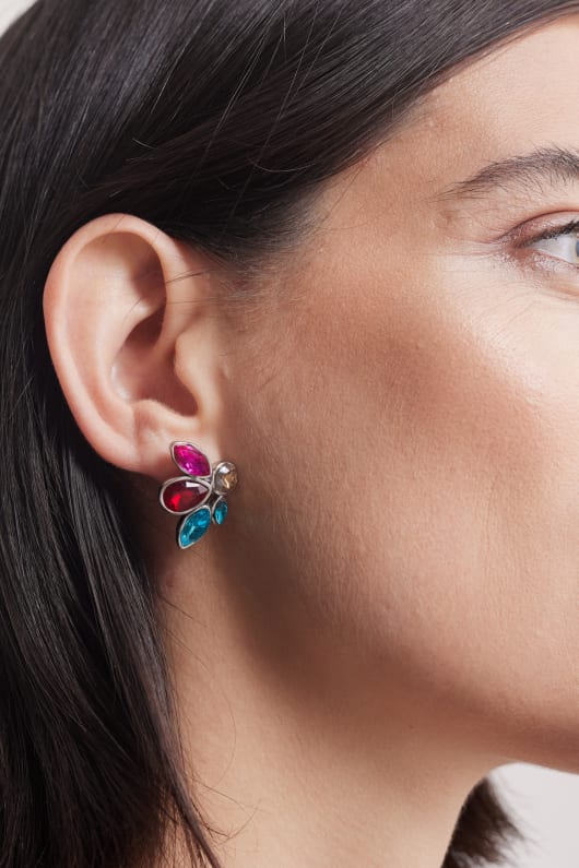Brilliance Multicoloured Cluster Stud Earrings Image