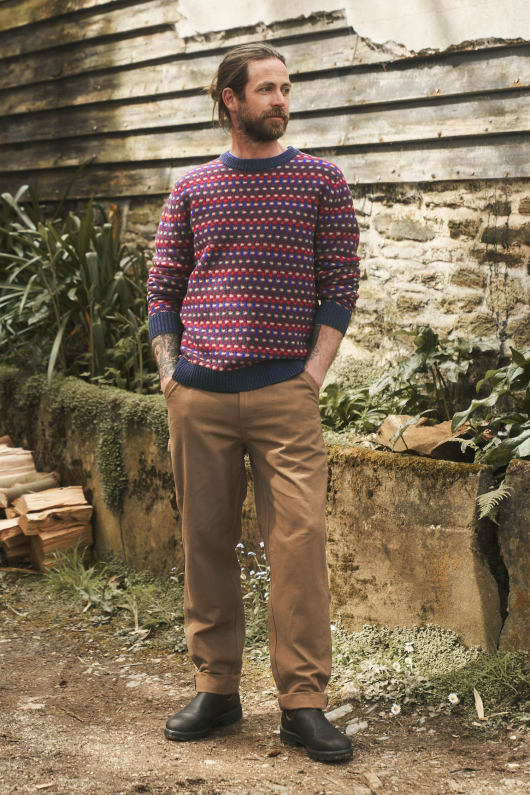 Men's Aboard Lambswool Blend Jumper Model Image