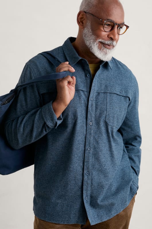 Men's Chandlery Flannel Overshirt Model Image