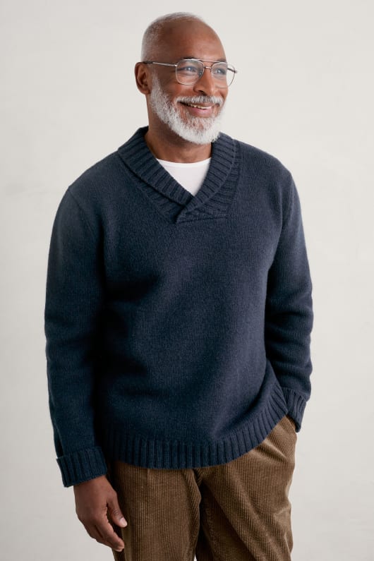 Shawl neck jumper discount