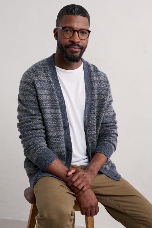 Fair isle cardigan mens outlet