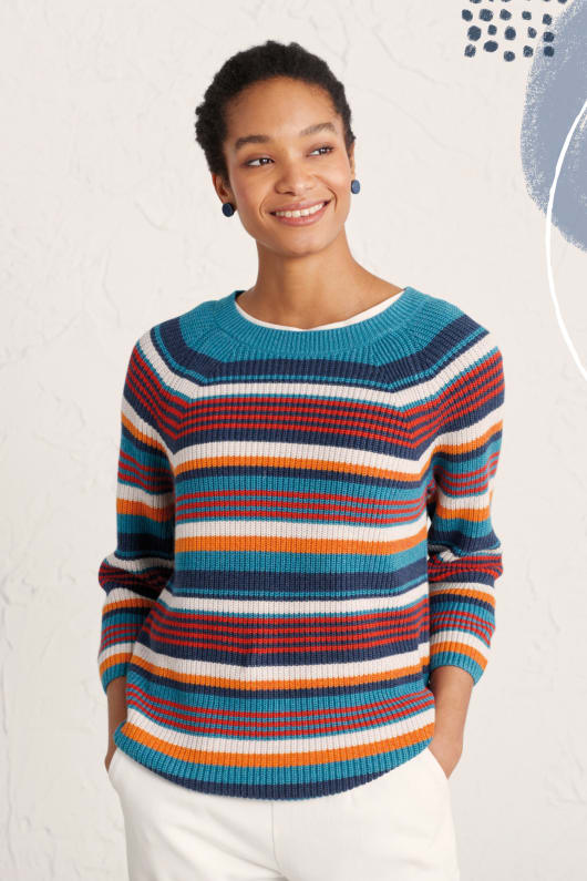 Cliff Pass Striped Organic Cotton Jumper Seasalt Cornwall