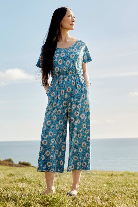 High Spirits Wide Leg Jersey Jumpsuit Model Image