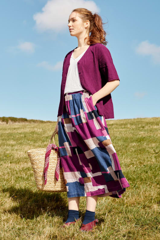 Heart Tree Midi Skirt Model Image