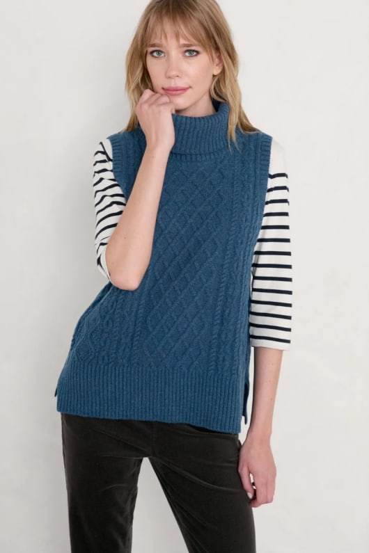 Crantock Cable Knit Vest