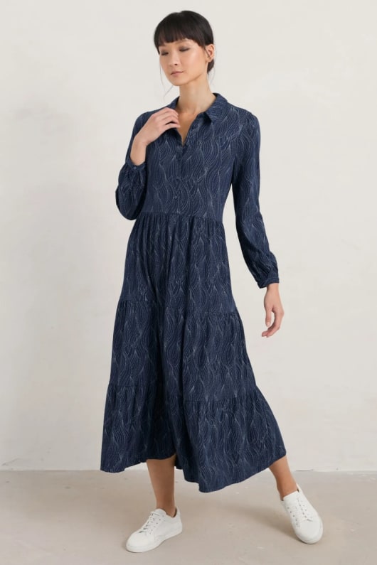 Windflower Tiered Dress in GOTS-Certified Organic Cotton Jersey